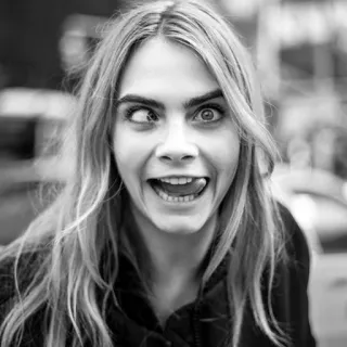 😜 Cara Delevingne Cara Delevingne, modelo, atriz, cara engraçada, boba, retrato telegram sticker