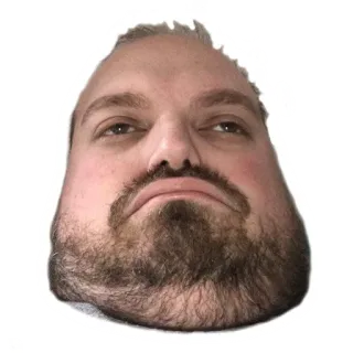 ☹ homme, visage, barbe, portrait, autocollant, triste telegram sticker