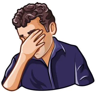 🤦‍♂️ ส่ายหน้า, ผิดหวัง, หงุดหงิด, รำคาญ, สีหน้า, ผู้ชาย whatsapp sticker