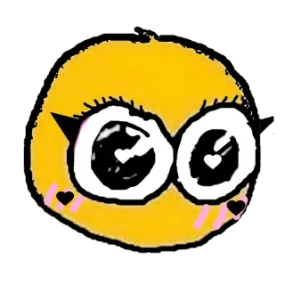 😳 fofo, emoji, desenho, kawaii, adesivo, amarelo telegram sticker