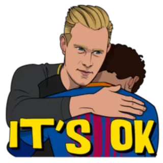 🤨 IT'S OK comfort, hug, support, football, sad, team telegram sticker