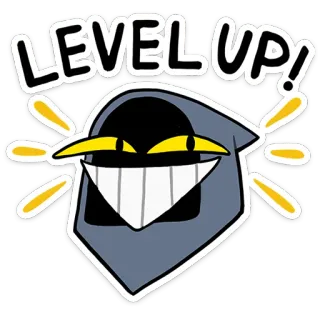 😅 LEVEL UP! level up, celebration, video game, achievement, success, cartoon telegram sticker
