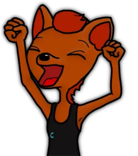 😄 Cartoon, Fuchs, Anthropomorph, Fröhlich, Heiter telegram sticker