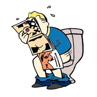 🚽 Vault Boy Fallout trò chơi điện tử, vault tec, nhà vệ sinh, hài hước, phim hoạt hình telegram sticker