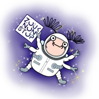 🌌 Z J K N UN S:TOP astronaute, espace, dessin animé, étoiles, espace, personnage telegram sticker