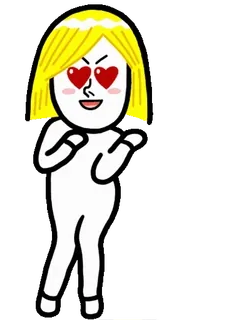 👩 cartone animato, adesivo, amore, occhi, capelli biondi, carino telegram sticker