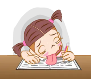 📖 Dibujos animados, Anime, Chica, Escritura, Agotado/a telegram sticker