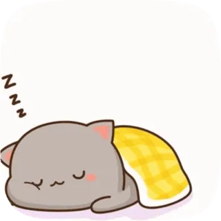 🙈 zzz gatto, dormire, carino, kawaii, animale, cartone animato telegram sticker