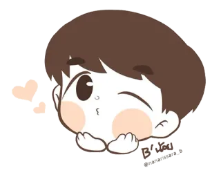 😘 B'You @naftissorry.p Hoạt hình, Dễ thương, Bé trai, Nháy mắt, Nghệ thuật kỹ thuật số, Nhân vật, Chibi telegram sticker