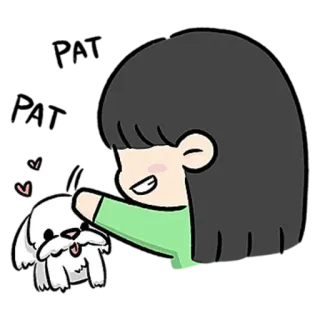 😺 dessin animé, fille, chien, animal de compagnie, mignon, animé telegram sticker