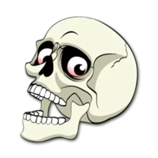😦 crâne, squelette, dessin animé, mort, halloween whatsapp sticker