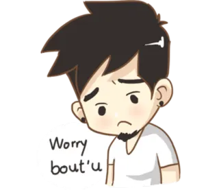 🙁 Worry bout'u khawatir, sedih, prihatin, imut, kartun, simpati telegram sticker