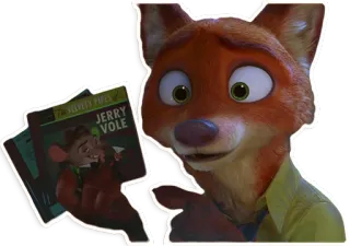 🎶 Nick Wilde Jerry Vole fox, animal, character, Zootopia, cartoon telegram sticker