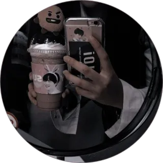 💭 beverage, drink, phone, person, selfie, cup, kpop telegram sticker