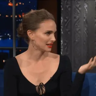 🍄 Natalie Portman Atriz, Celebridade, Retrato, Mulher, Pessoa, Talk show telegram sticker