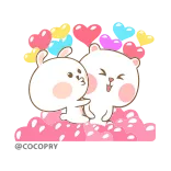 😘 Hase, Bär, Liebe, Süß, Cartoon, Sticker whatsapp sticker