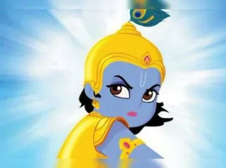 😡 Krishna cartoon, hinduism, god, baby, character telegram sticker