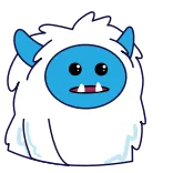 👀 Cartoon, Yeti, Monster, Blauw, Wit, Fluffy, Schattig whatsapp sticker