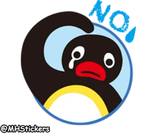 🙅‍♂️ @MHStickers ペンギン, 泣く, 悲しい, 漫画, ステッカー telegram sticker