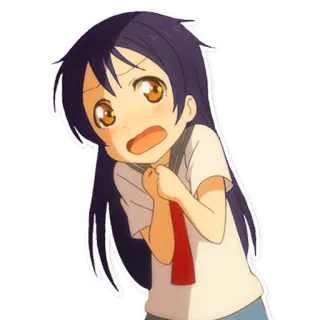 😨 Anime, Garota, assustada, uniforme escolar, desenho animado telegram sticker