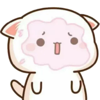 🐼 кот, милый, животное, наклейка, мультфильм, белый, розовый telegram sticker