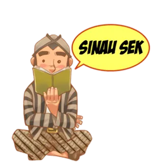 📖 SINAU SEK pria, tradisional, membaca, buku, Java telegram sticker