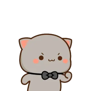 💪 kucing, stiker, imut, hewan, kartun telegram sticker