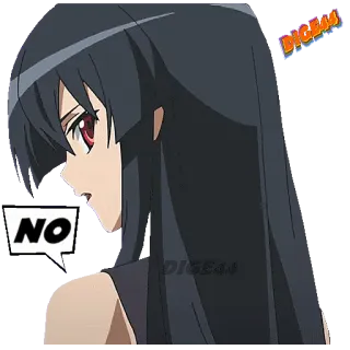 👎 NO nee, anime, manga, personage, uitdrukking telegram sticker