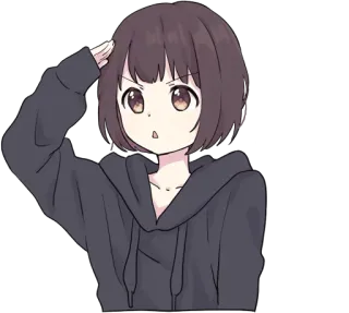 😠 Аниме, Девушка, Приветствие, Мультфильм, Милый telegram sticker