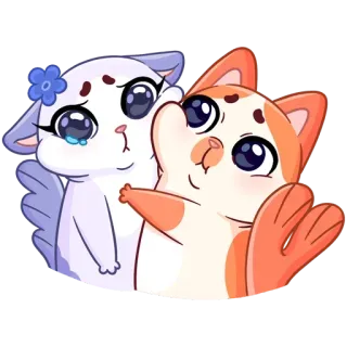 ❤️ gatti, carino, animali, adesivi, animato telegram sticker