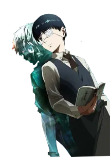 😏 Ken Kaneki Tokyo Ghoul anime, character, Tokyo Ghoul, Ken Kaneki, glasses, ghoul, manga whatsapp sticker