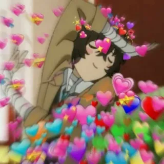 ☠️ Dazai Osamu Bungou Stray Dogs Dazai Osamu, Bungou Stray Dogs, anime, hearts, love, cute telegram sticker