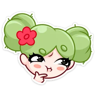 🤔 sticker, dessin animé, animé, fille, mignon, illustration telegram sticker