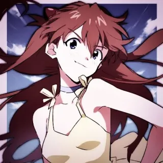 🎪 Asuka Langley Soryu Evangelion anime, girl, illustration, manga, cartoon telegram sticker
