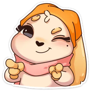 😉 мультик, милый, животное, собака, подмигивание, персонаж whatsapp sticker