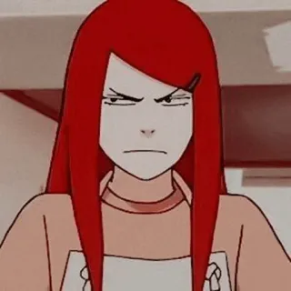 🕸️ Kushina Uzumaki Naruto anime, cartoon, angry, red hair, kushina, naruto telegram sticker