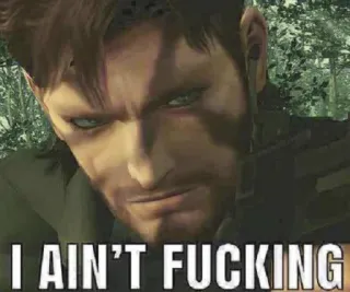 🚫 Solid Snake Metal Gear Solid I AIN'T FUCKING jeu vidéo, soldat, militaire, jurons, sérieux telegram sticker