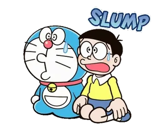 💬 Doraemon SLUMP 도라에몽, 만화, 애니메이션, 만화, 노비타, 땀, 걱정 telegram sticker
