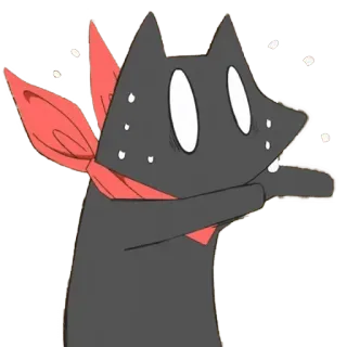 😰 кот, животное, мультфильм, персонаж, бандана telegram sticker