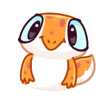 👍 จิ้งจก, กิ้งก่า, สีส้ม, สัตว์, น่ารัก, การ์ตูน telegram sticker
