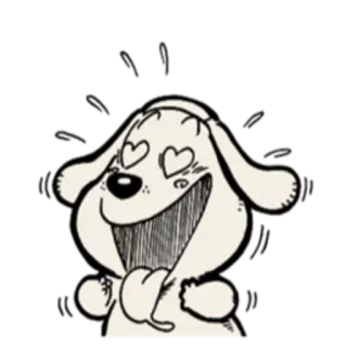 😍 perro, dibujos animados, amor, ojos de corazón, animal, feliz telegram sticker
