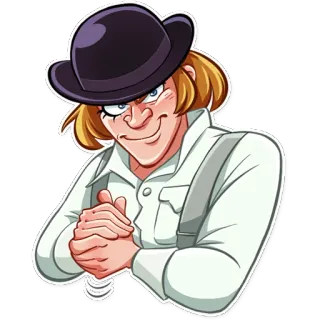 😈 Alex DeLarge A Clockwork Orange filme, personagem, laranja mecânica, mal, vilão, antagonista telegram sticker