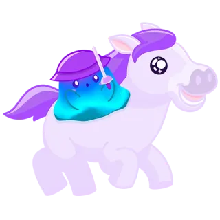 😛 Cartoon, Pferd, Schleim, Fantasy, Süß, Aufkleber telegram sticker