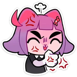 😡 tức giận, hoạt hình, mèo, nhân vật, dễ thương, biểu cảm, giận dữ whatsapp sticker