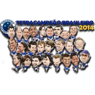 ⚽ TETRACAMPEÃO BRASILEIRO 2014 olahraga, sepak bola, tim, perayaan, kejuaraan, Brasil telegram sticker