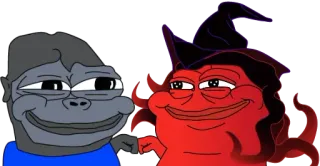 👊 pepe, sapo, macaco, desenho animado, meme, meme da internet, arte digital telegram sticker