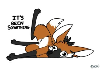 😞 It's been something volpe, cartone animato, animale, divertente, meme telegram sticker