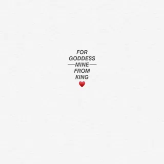 📃 FOR
GODDESS
-MINE-
FROM
KING amor, deusa, rei, relacionamento, afeição telegram sticker