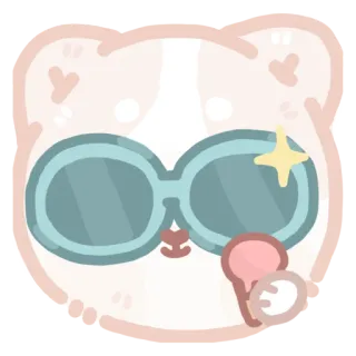 😎 милый, медведь, очки, наклейка, крутой, животное whatsapp sticker