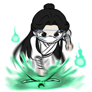 😡 อนิเมะ, การ์ตูน, สติกเกอร์, สีเขียว, เวทมนตร์ whatsapp sticker